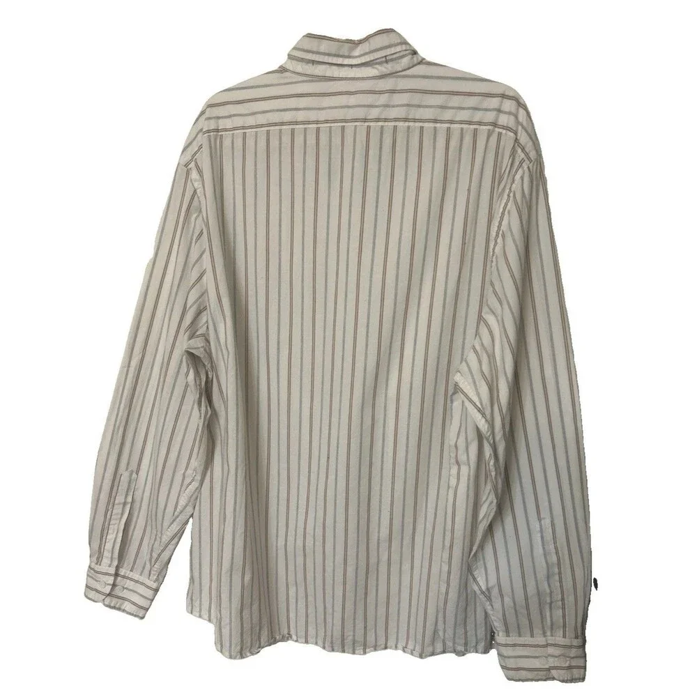 Banana Republic Button-Up Shirt Men 2XL Slim Untucked Stripe Long Sleeve Cotton